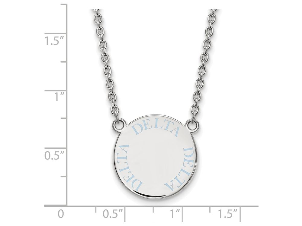 LogoArt Sterling Silver Delta Delta Delta Small Enameled Pendant Necklace With 18 Inch