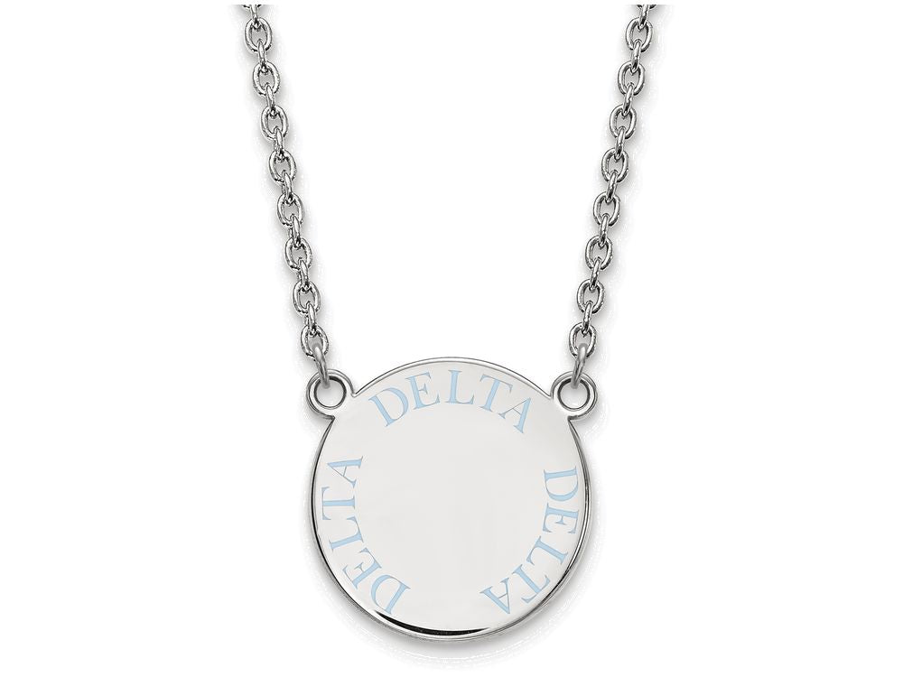 LogoArt Sterling Silver Delta Delta Delta Small Enameled Pendant Necklace With 18 Inch