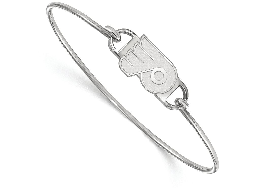 LogoArt Sterling Silver Philadelphia Flyers Small Ctr Wire Bangle
