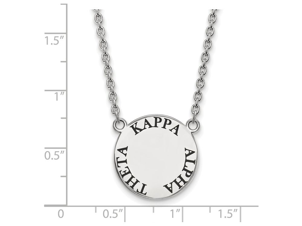 LogoArt Sterling Silver Kappa Alpha Theta Small Enameled Pendant Necklace With 18 Inch