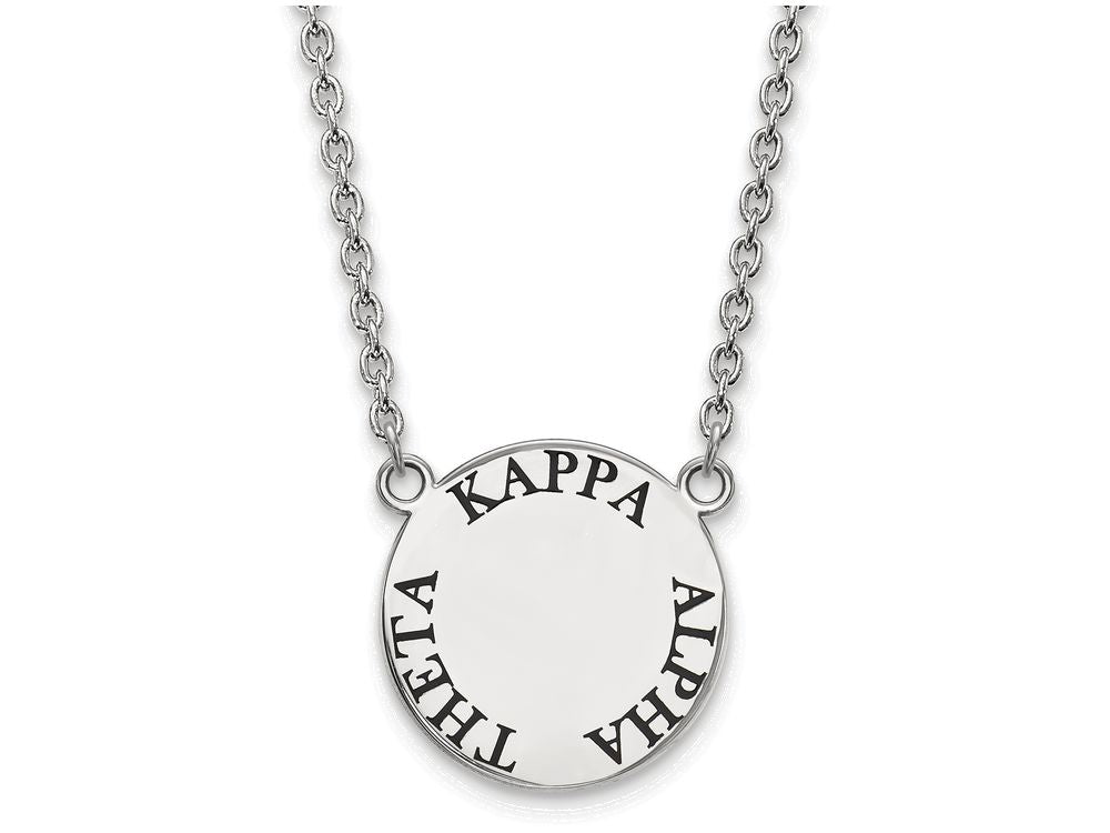 LogoArt Sterling Silver Kappa Alpha Theta Small Enameled Pendant Necklace With 18 Inch