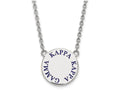 LogoArt Sterling Silver Kappa Kappa Gamma Small Enameled Pendant Necklace With 18 Inch