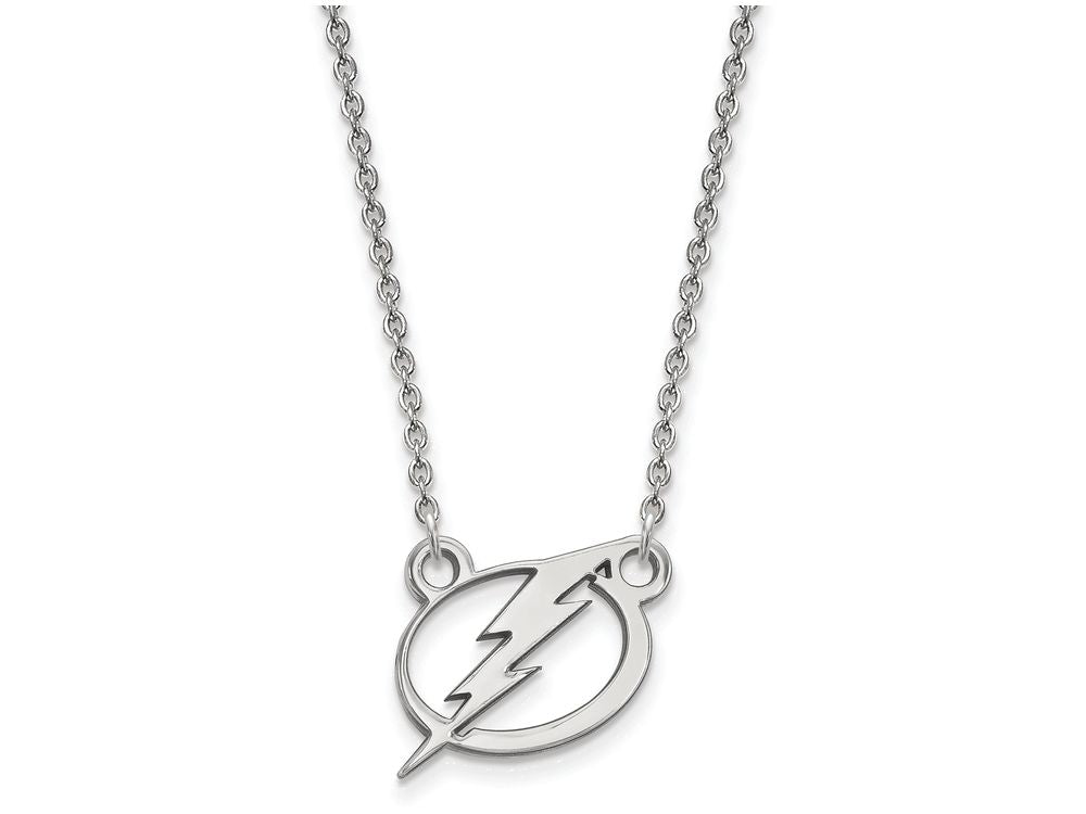 LogoArt Sterling Silver Tampa Bay Ligtning Small Pendant Necklace