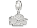 LogoArt Sterling Silver Longwood University Bead Charm Charm Small Dangle Bead Charm