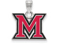 LogoArt Sterling Silver Miami University Small Enamel Pendant Necklace