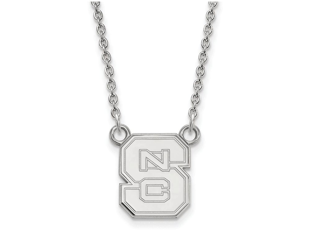 LogoArt Sterling Silver North Carolina State University Small Pendant Necklace