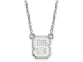 LogoArt Sterling Silver North Carolina State University Small Pendant Necklace