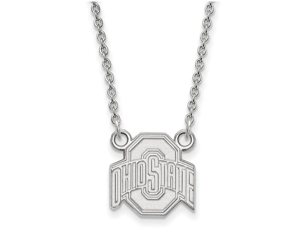 LogoArt Sterling Silver Ohio State University Small Pendant Necklace