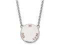 LogoArt Sterling Silver Pi Beta Phi Small Enameled Pendant Necklace With 18 Inch