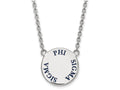 LogoArt Sterling Silver Phi Sigma Sigma Small Enameled Pendant Necklace With 18 Inch