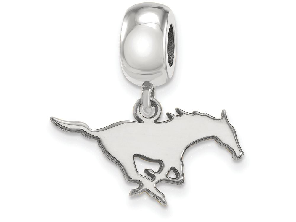 LogoArt Sterling Silver Southern Methodist University Bead Charm Charm Small Dangle Bead Charm