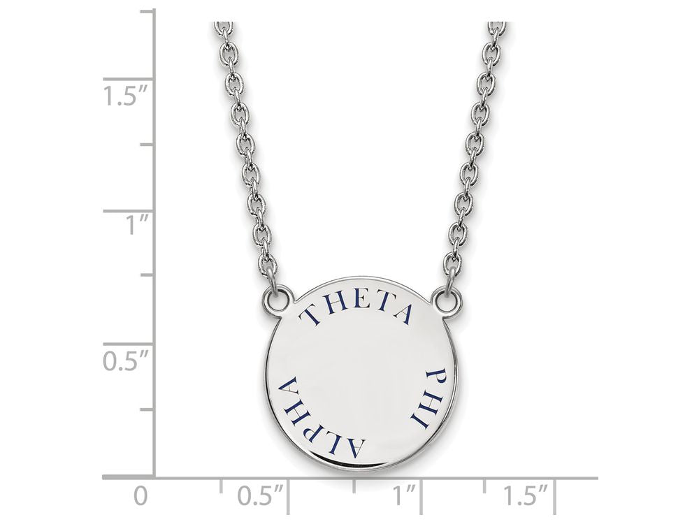 LogoArt Sterling Silver Theta Phi Alpha Small Enameled Pendant Necklace With 18 Inch
