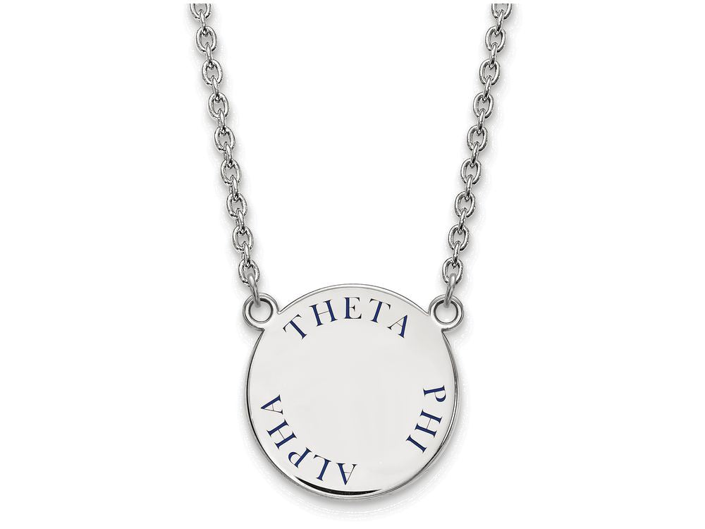 LogoArt Sterling Silver Theta Phi Alpha Small Enameled Pendant Necklace With 18 Inch