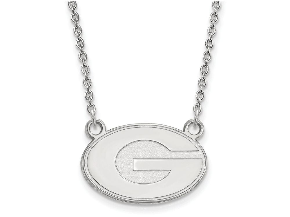 LogoArt Sterling Silver University Of Georgia Small Pendant Necklace