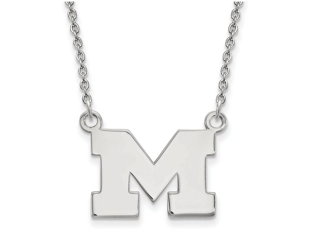 LogoArt Sterling Silver Michigan (univ Of) Small Pendant Necklace