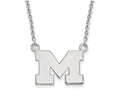 LogoArt Sterling Silver Michigan (univ Of) Small Pendant Necklace