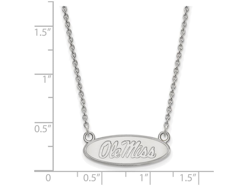 LogoArt Sterling Silver University Of Mississippi Small Pendant Necklace