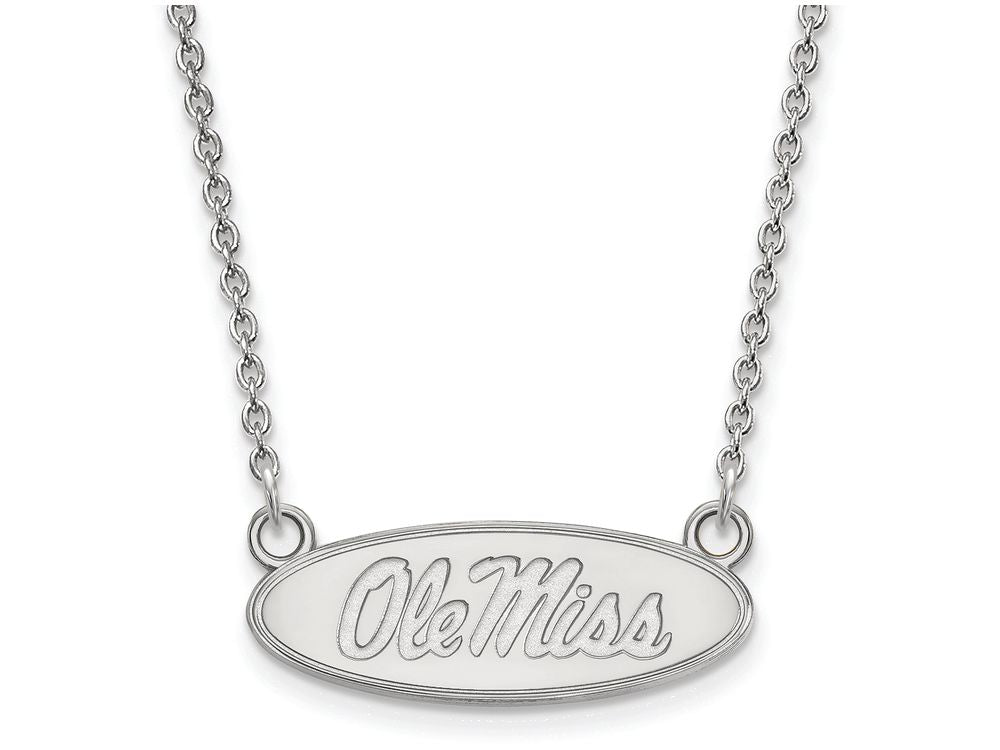 LogoArt Sterling Silver University Of Mississippi Small Pendant Necklace