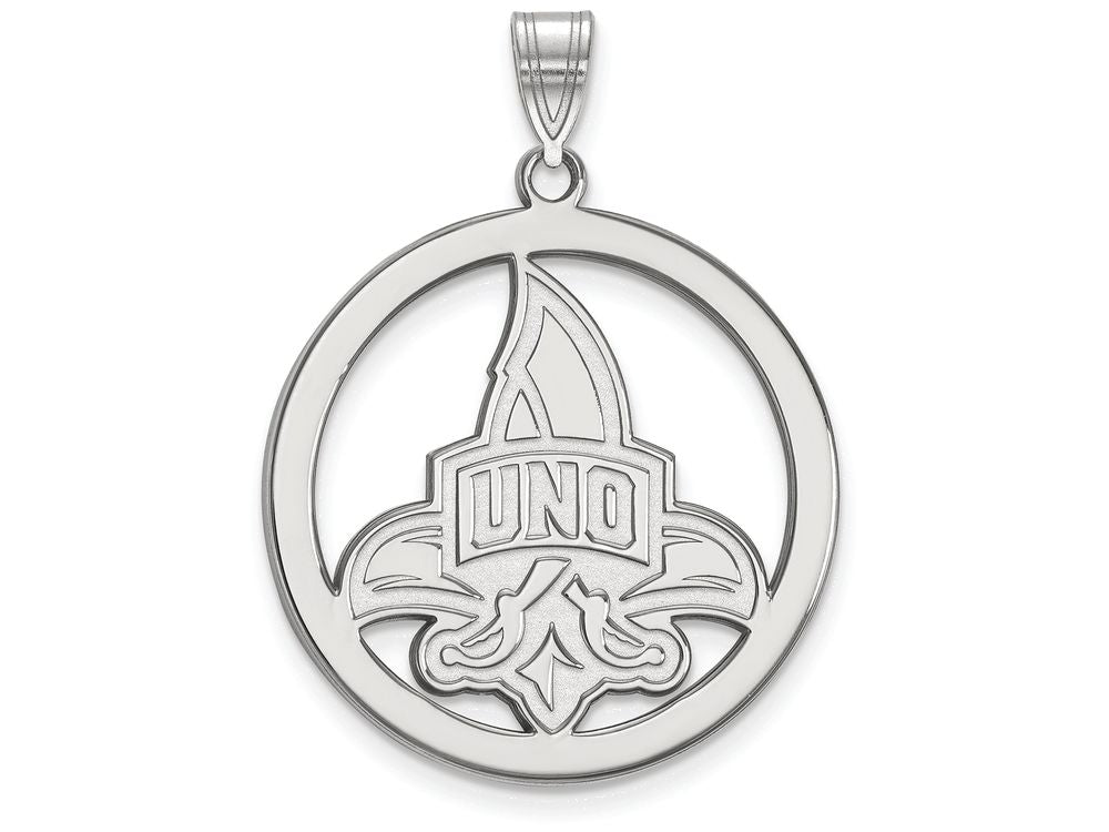 LogoArt Sterling Silver University Of New Orleans L Pendant Necklace In Circle