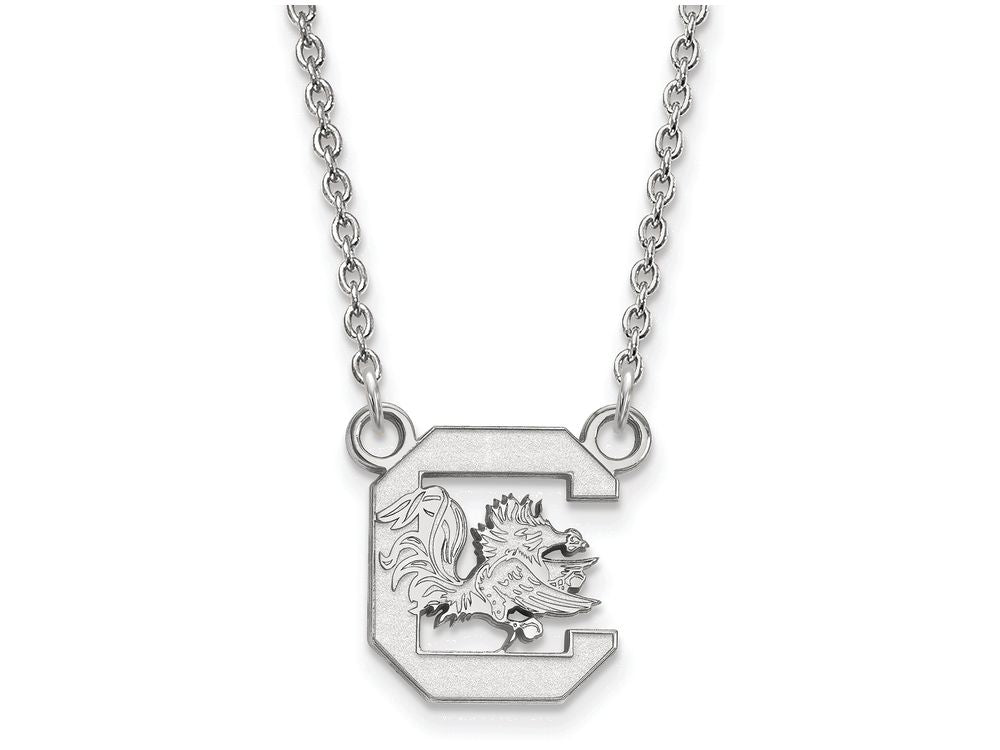 LogoArt Sterling Silver University Of South Carolina Small Pendant Necklace