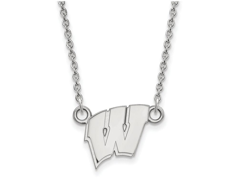 LogoArt Sterling Silver University Of Wisconsin Small Pendant Necklace