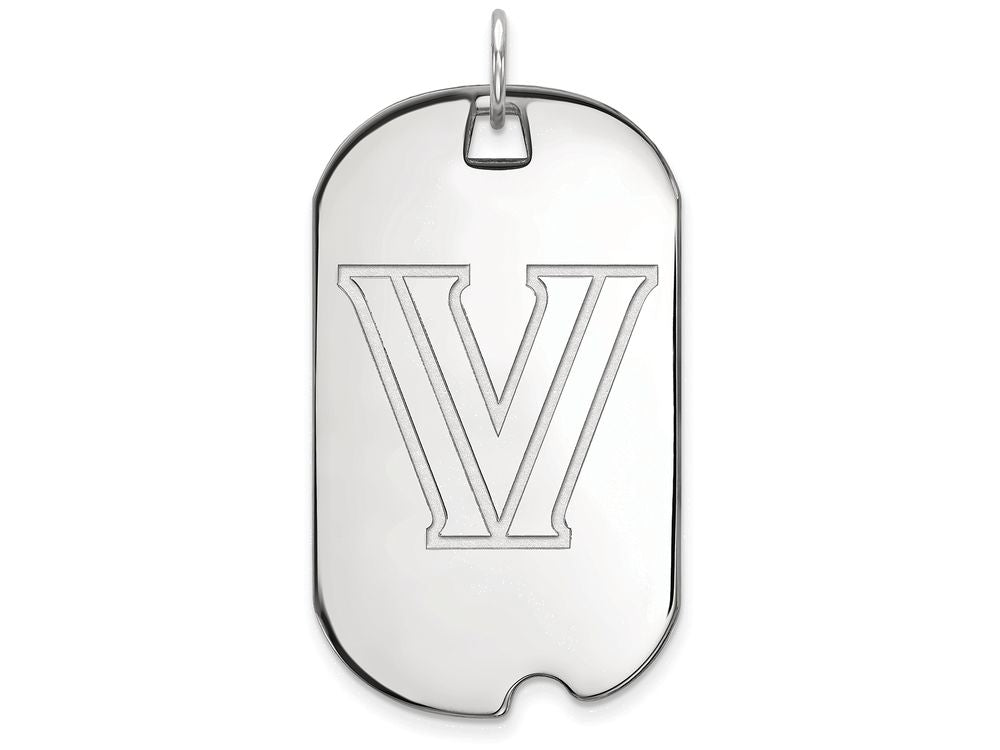 LogoArt Sterling Silver Villanova University Large Dog Tag Pendant Necklace