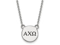 LogoArt Sterling Silver Alpha Chi Omega Extra Small Enameled Pendant Necklace With 18 Inch