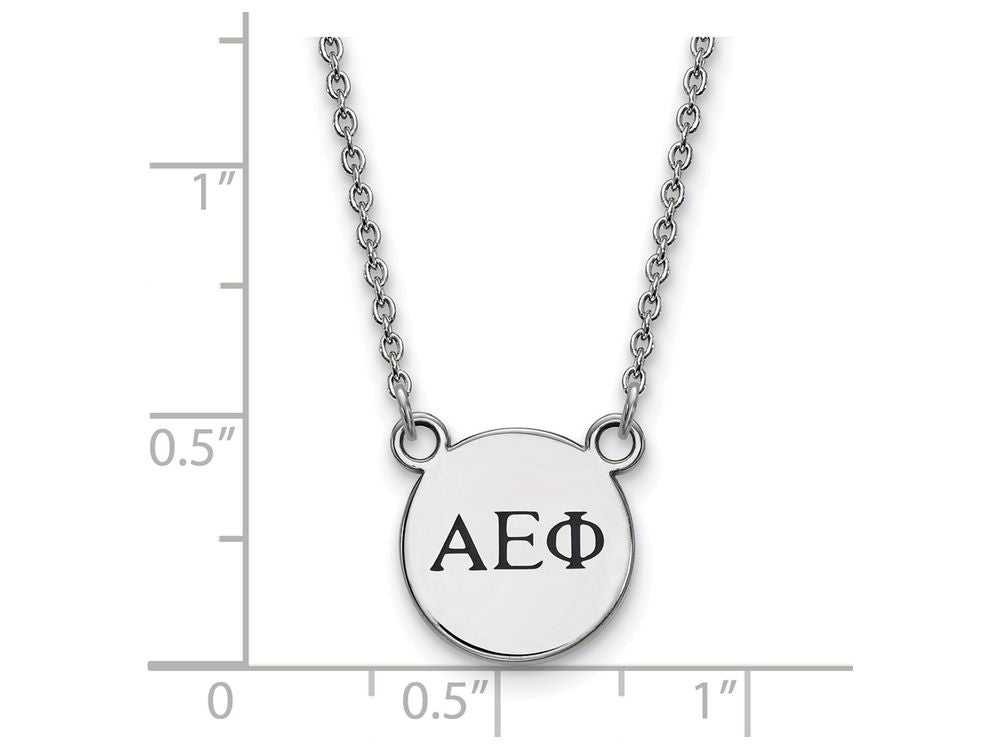 LogoArt Sterling Silver Alpha Epsilon Phi Extra Small Enameled Pendant Necklace With 18 Inch