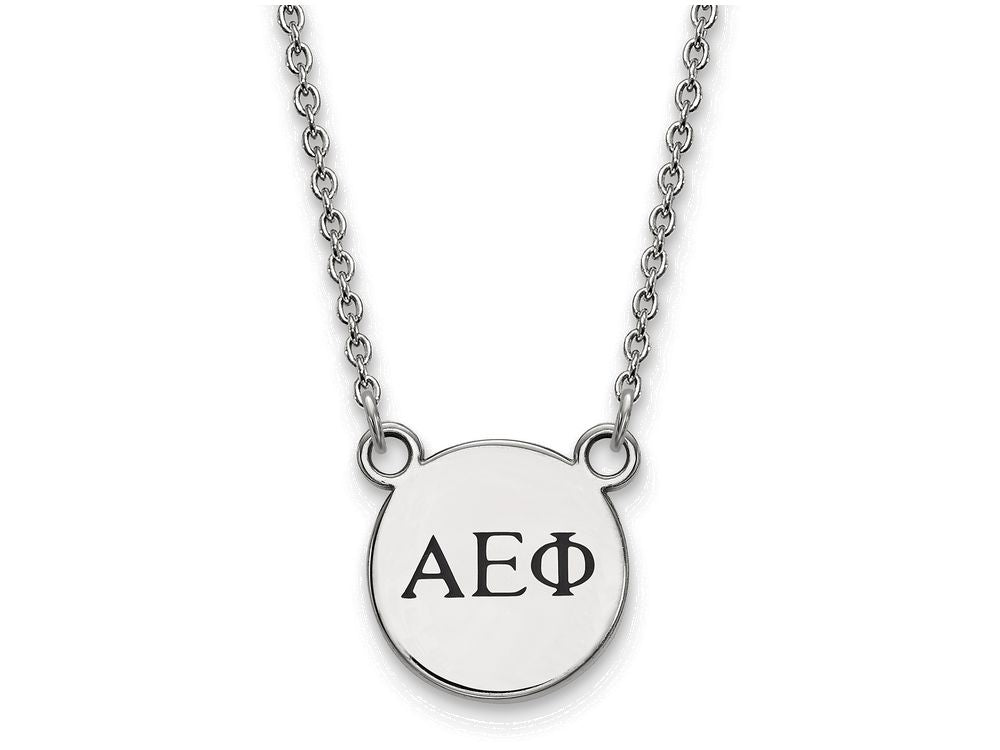 LogoArt Sterling Silver Alpha Epsilon Phi Extra Small Enameled Pendant Necklace With 18 Inch