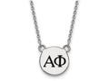 LogoArt Sterling Silver Alpha Phi Extra Small Enameled Pendant Necklace With 18 Inch