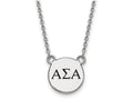 LogoArt Sterling Silver Alpha Sigma Alpha Extra Small Enameled Pendant Necklace With 18 Inch