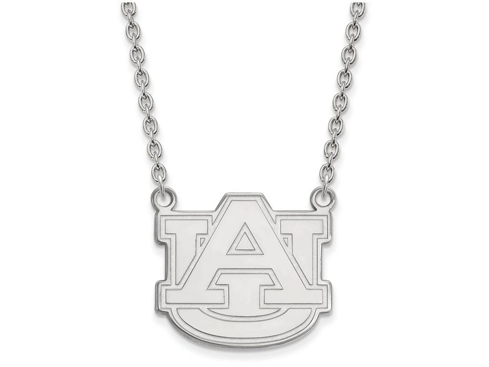 LogoArt Sterling Silver Auburn University Large Pendant Necklace