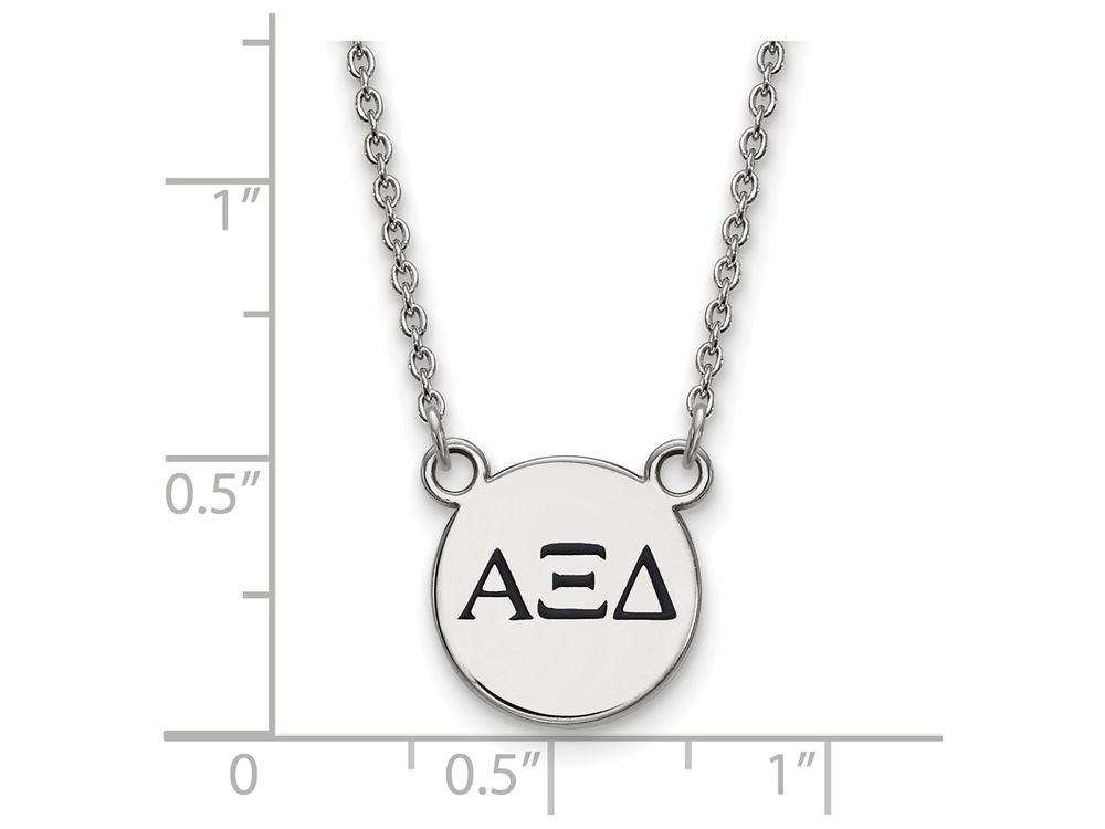 LogoArt Sterling Silver Alpha Xi Delta Extra Small Enameled Pendant Necklace With 18 Inch