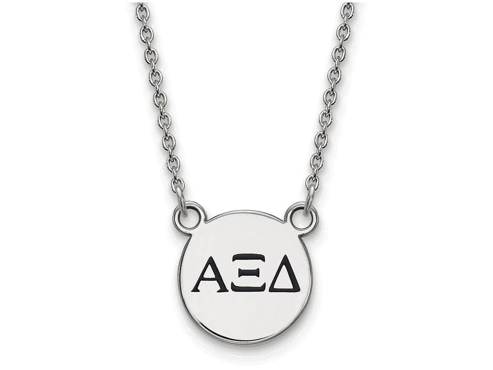 LogoArt Sterling Silver Alpha Xi Delta Extra Small Enameled Pendant Necklace With 18 Inch