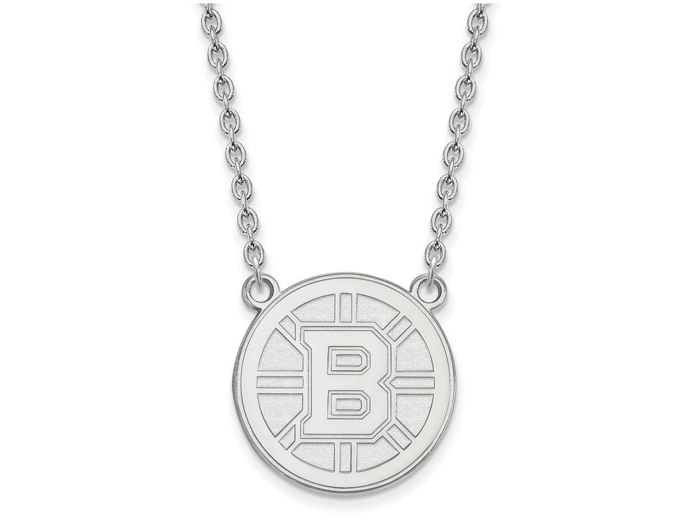 LogoArt Sterling Silver Boston Bruins Large Pendant Necklace