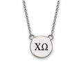 LogoArt Sterling Silver Chi Omega Extra Small Enameled Pendant Necklace With 18 Inch