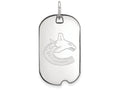 Logoart 925 Sterling Silver Vancouver Canucks Small Dog Tag Pendant Necklace