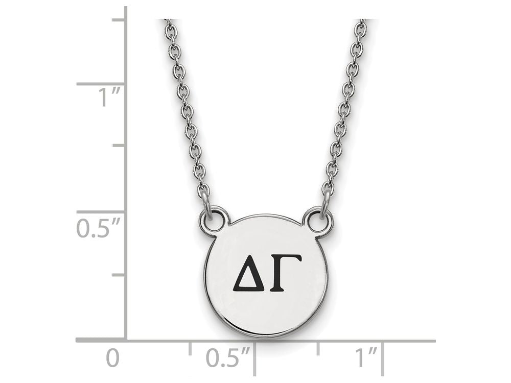 LogoArt Sterling Silver Delta Gamma Extra Small Enameled Pendant Necklace With 18 Inch