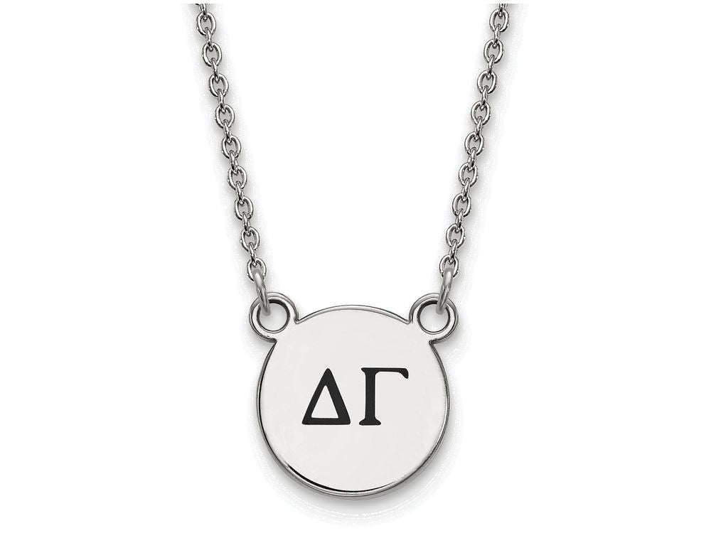 LogoArt Sterling Silver Delta Gamma Extra Small Enameled Pendant Necklace With 18 Inch