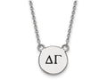 LogoArt Sterling Silver Delta Gamma Extra Small Enameled Pendant Necklace With 18 Inch