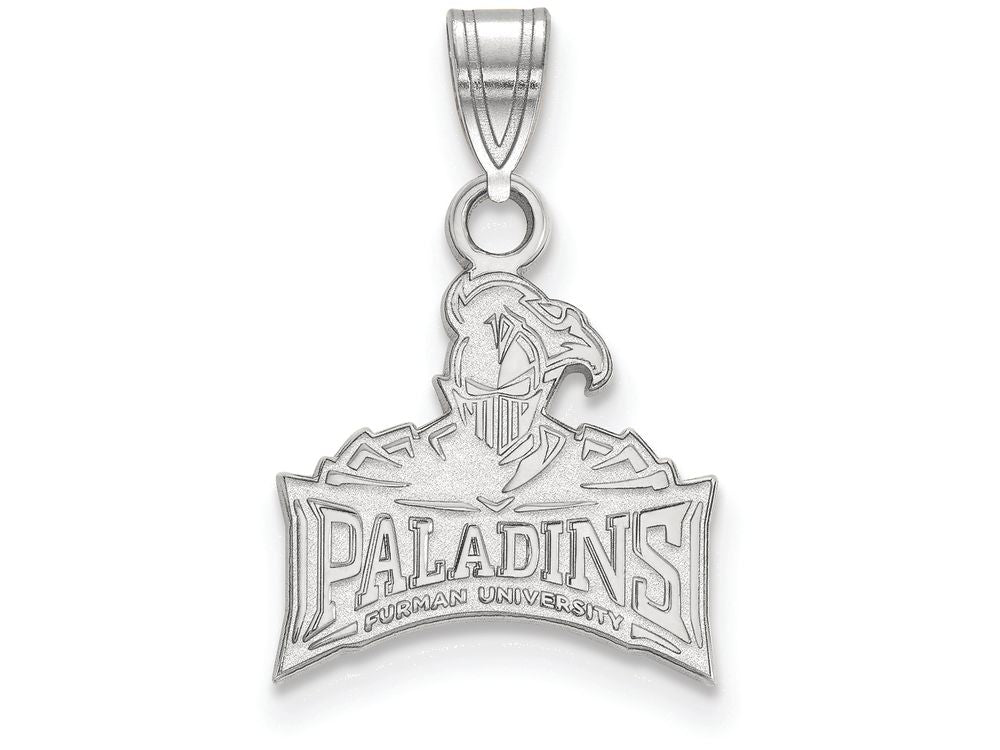 LogoArt Sterling Silver Furman University Small Pendant Necklace