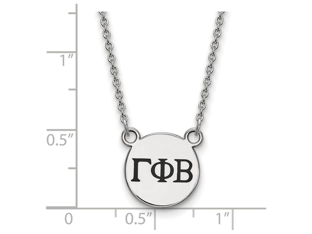 LogoArt Sterling Silver Gamma Phi Beta Extra Small Enameled Pendant Necklace With 18 Inch