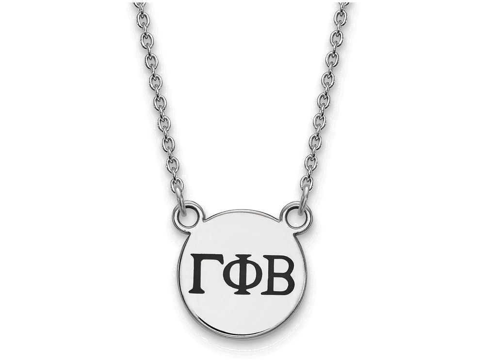 LogoArt Sterling Silver Gamma Phi Beta Extra Small Enameled Pendant Necklace With 18 Inch
