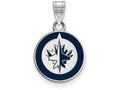 LogoArt Sterling Silver Winnipeg Jets Small Enamel Pendant Necklace