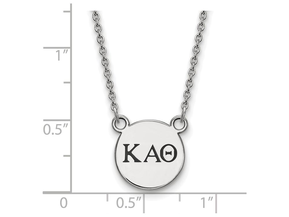 LogoArt Sterling Silver Kappa Alpha Theta Extra Small Enameled Pendant Necklace With 18 Inch