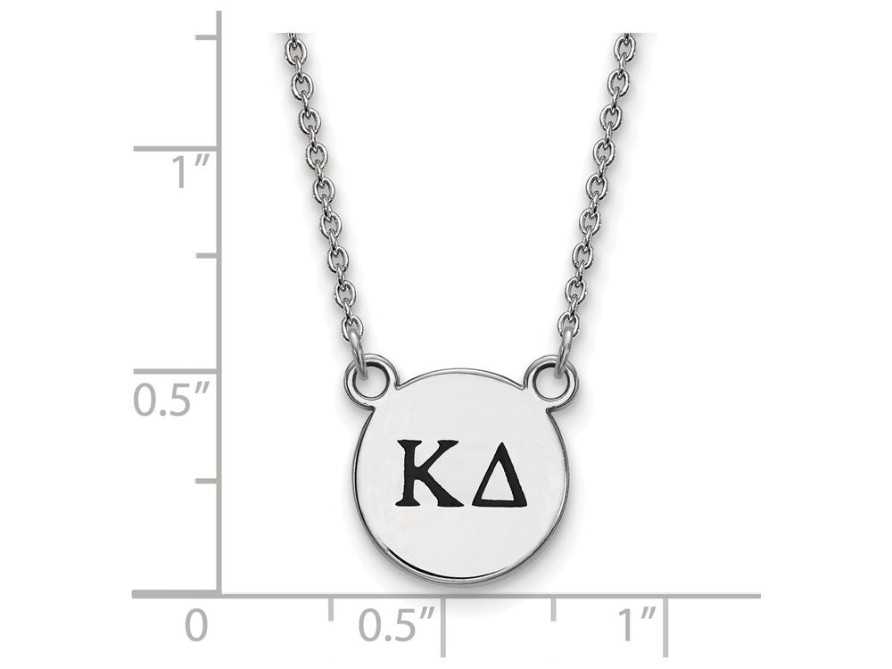LogoArt Sterling Silver Kappa Delta Extra Small Enameled Pendant Necklace With 18 Inch