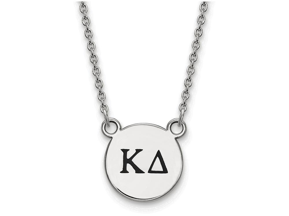 LogoArt Sterling Silver Kappa Delta Extra Small Enameled Pendant Necklace With 18 Inch