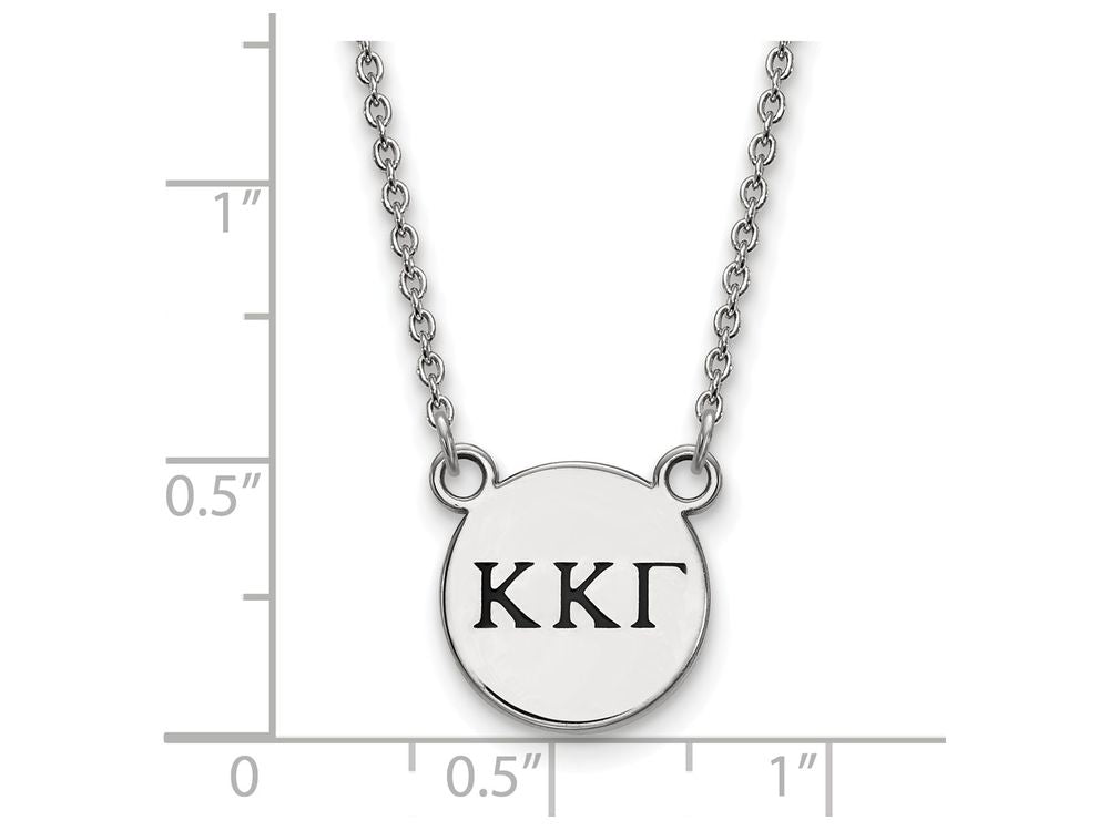LogoArt Sterling Silver Kappa Kappa Gamma Extra Small Enameled Pendant Necklace With 18 Inch