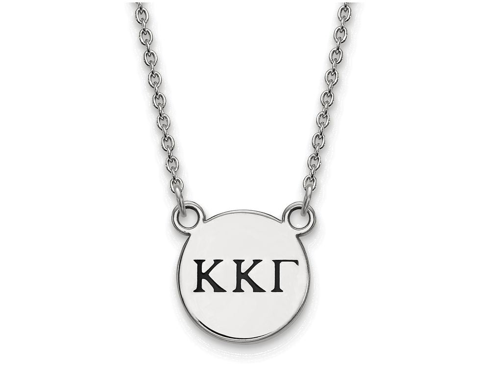 LogoArt Sterling Silver Kappa Kappa Gamma Extra Small Enameled Pendant Necklace With 18 Inch