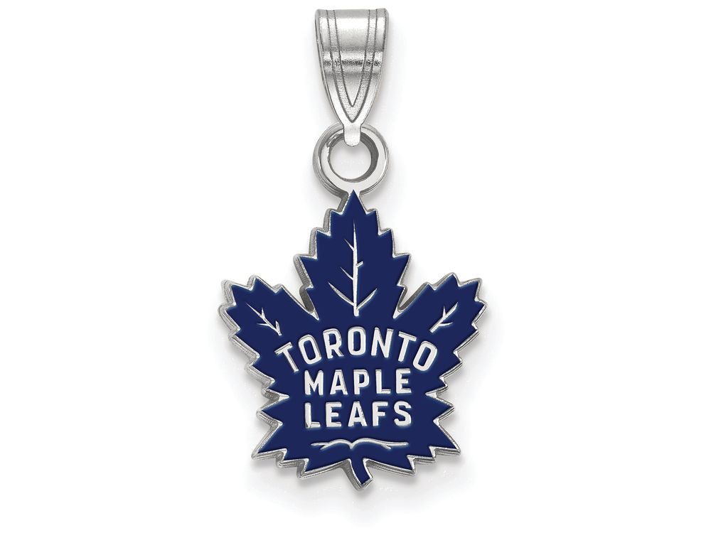 LogoArt Sterling Silver Toronto Maple Leafs Small Enamel Pendant Necklace